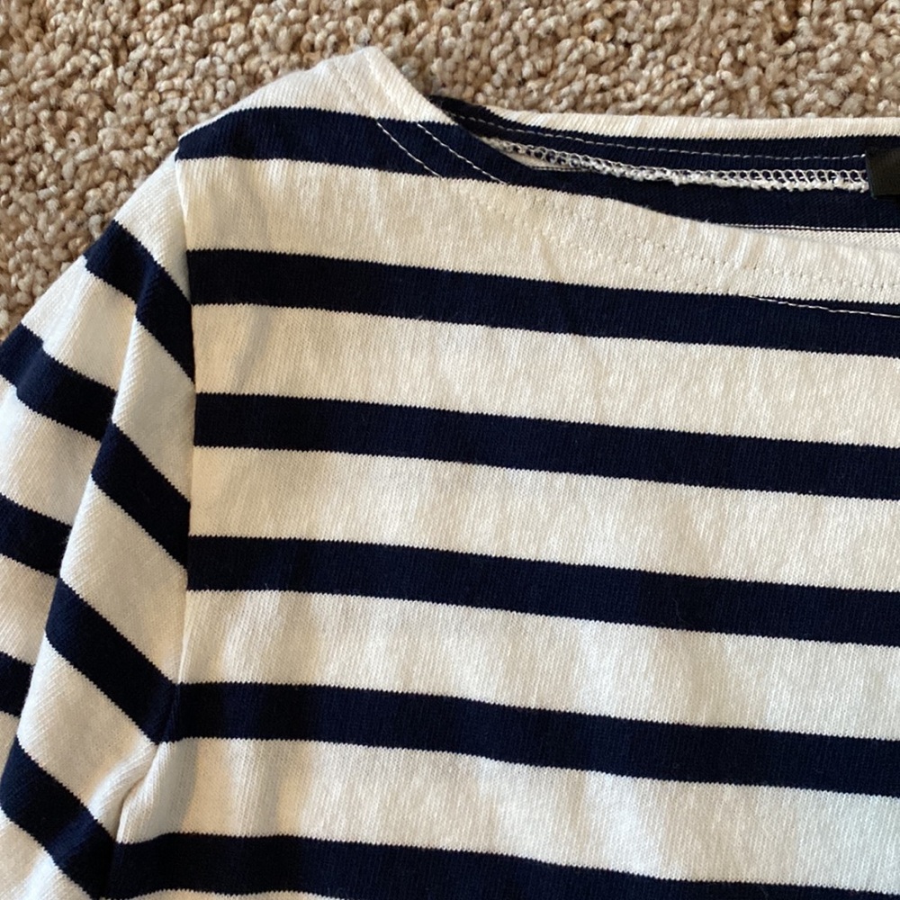 J. Crew striped 3/4 sleeve top - Picture 2 of 4